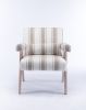 Accent chair, KD rubber wood legs with black finish. Fabric cover the seat. With a cushion.Grey Stripe