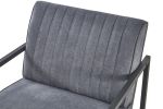 Modern design high quality fabric (GREY)+ steel armchair, for Kitchen, Dining, Bedroom, Living Room