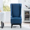 23.03''Wide High-Back Velvet Accent Chair, Comfy High Wingback Chair, Living Room Chair with Soft Padded & Wooden Legs, Modern Side Chair for Living R
