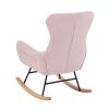 Pink velvet rocking chair