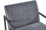 Modern design high quality fabric (GREY)+ steel armchair, for Kitchen, Dining, Bedroom, Living Room