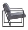 Modern design high quality fabric (GREY)+ steel armchair, for Kitchen, Dining, Bedroom, Living Room