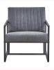 Modern design high quality fabric (GREY)+ steel armchair, for Kitchen, Dining, Bedroom, Living Room
