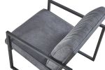 Modern design high quality fabric (GREY)+ steel armchair, for Kitchen, Dining, Bedroom, Living Room
