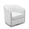 Trenton Swivel Arm Chair - Milky
