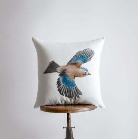 Watercolor Bluebird | Gifts | Brid Prints | Bird Decor | Accent Pillow Covers | Throw Pillow Covers | Pillow | Room Decor | Bedroom Decor (Dimensions: 8x8, Cover & Insert: Cover & Poly Insert)