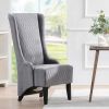 23.03" Wide High-Back Velvet Accent Chair, Comfy High Wingback Chair, Living Room Chair with Soft Padded & Wooden Legs, Modern Side Chair for Living R