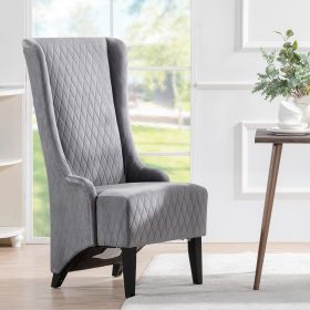 23.03" Wide High-Back Velvet Accent Chair, Comfy High Wingback Chair, Living Room Chair with Soft Padded & Wooden Legs, Modern Side Chair for Living R (Color: as Pic)