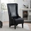 23.03" Wide Faux Leather High-Back Accent Chair, Comfy High Wingback Chair, Living Room Chair with Soft Padded & Wooden Legs, Modern Side Chair for Li