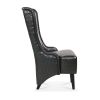 23.03" Wide Faux Leather High-Back Accent Chair, Comfy High Wingback Chair, Living Room Chair with Soft Padded & Wooden Legs, Modern Side Chair for Li