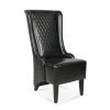 23.03" Wide Faux Leather High-Back Accent Chair, Comfy High Wingback Chair, Living Room Chair with Soft Padded & Wooden Legs, Modern Side Chair for Li
