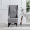 23.03" Wide High-Back Velvet Accent Chair, Comfy High Wingback Chair, Living Room Chair with Soft Padded & Wooden Legs, Modern Side Chair for Living R