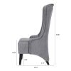 23.03" Wide High-Back Velvet Accent Chair, Comfy High Wingback Chair, Living Room Chair with Soft Padded & Wooden Legs, Modern Side Chair for Living R