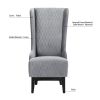 23.03" Wide High-Back Velvet Accent Chair, Comfy High Wingback Chair, Living Room Chair with Soft Padded & Wooden Legs, Modern Side Chair for Living R