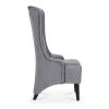 23.03" Wide High-Back Velvet Accent Chair, Comfy High Wingback Chair, Living Room Chair with Soft Padded & Wooden Legs, Modern Side Chair for Living R