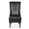 23.03" Wide Faux Leather High-Back Accent Chair, Comfy High Wingback Chair, Living Room Chair with Soft Padded & Wooden Legs, Modern Side Chair for Li