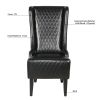 23.03" Wide Faux Leather High-Back Accent Chair, Comfy High Wingback Chair, Living Room Chair with Soft Padded & Wooden Legs, Modern Side Chair for Li