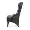 23.03" Wide Faux Leather High-Back Accent Chair, Comfy High Wingback Chair, Living Room Chair with Soft Padded & Wooden Legs, Modern Side Chair for Li