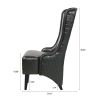 23.03" Wide Faux Leather High-Back Accent Chair, Comfy High Wingback Chair, Living Room Chair with Soft Padded & Wooden Legs, Modern Side Chair for Li